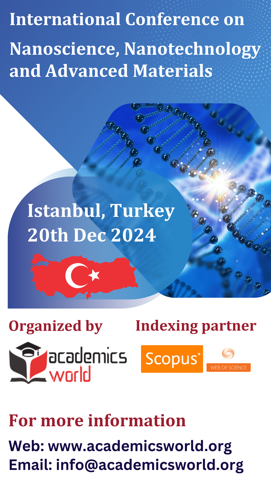 Nanoscience, Nanotechnology and Advanced Materials Conference in Turkey